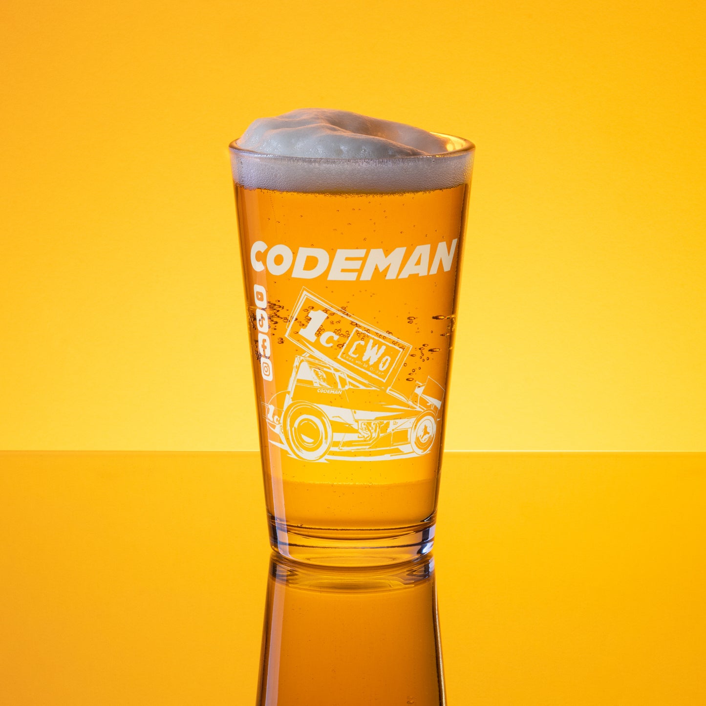 Codeman 1c 16oz Pint Glass