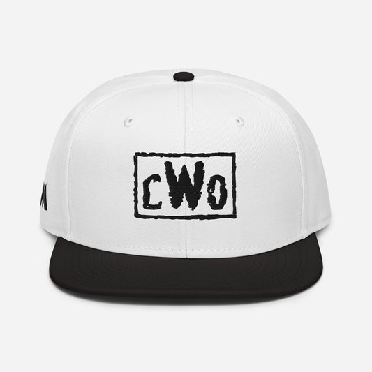 White & Black CWO Snapback Hat